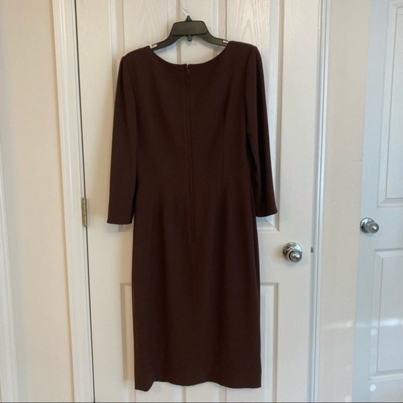Dolce&Gabbana Cady long sleeve Sheath Dress in Maroon Size 10 - Picture 6 of 13
